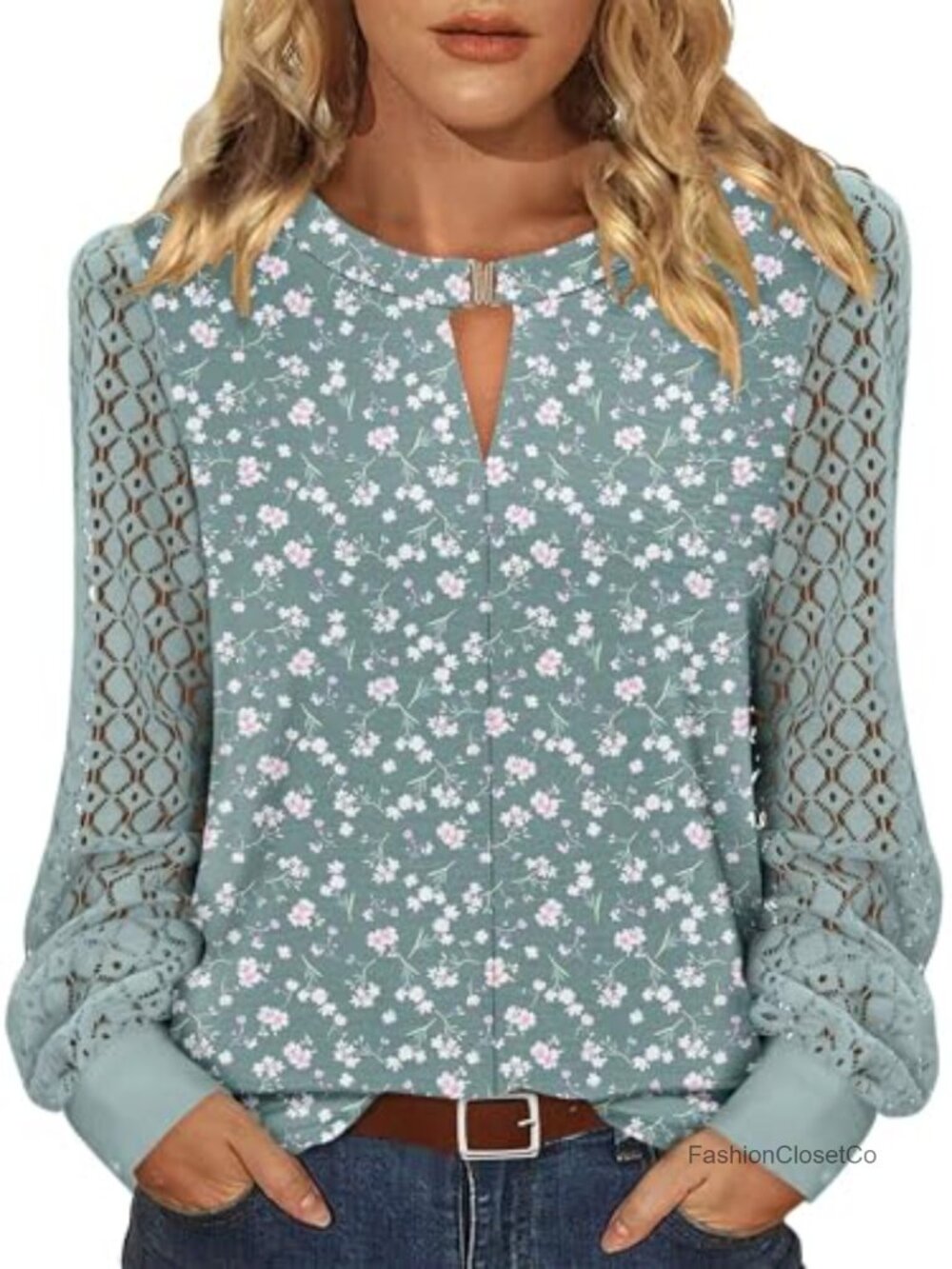 Womens Tunic Top Long Sleeve 100% Polyester Business Casual Blouse